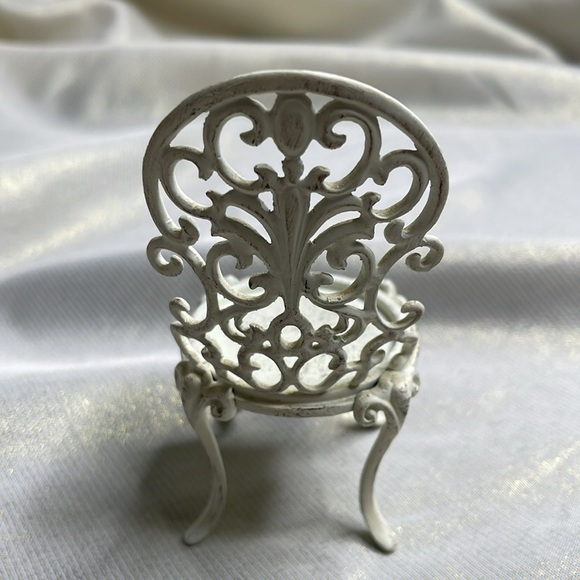 PartyLite Garden Diva 2013 White Metal Chair Mini Candle Holder Tea Light Votive - Picture 5 of 9